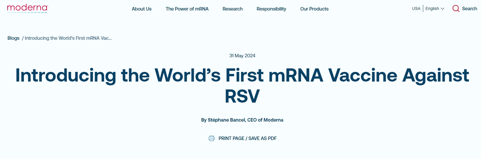 第二款拳头产品来了 美FDA批准莫德纳RSV疫苗